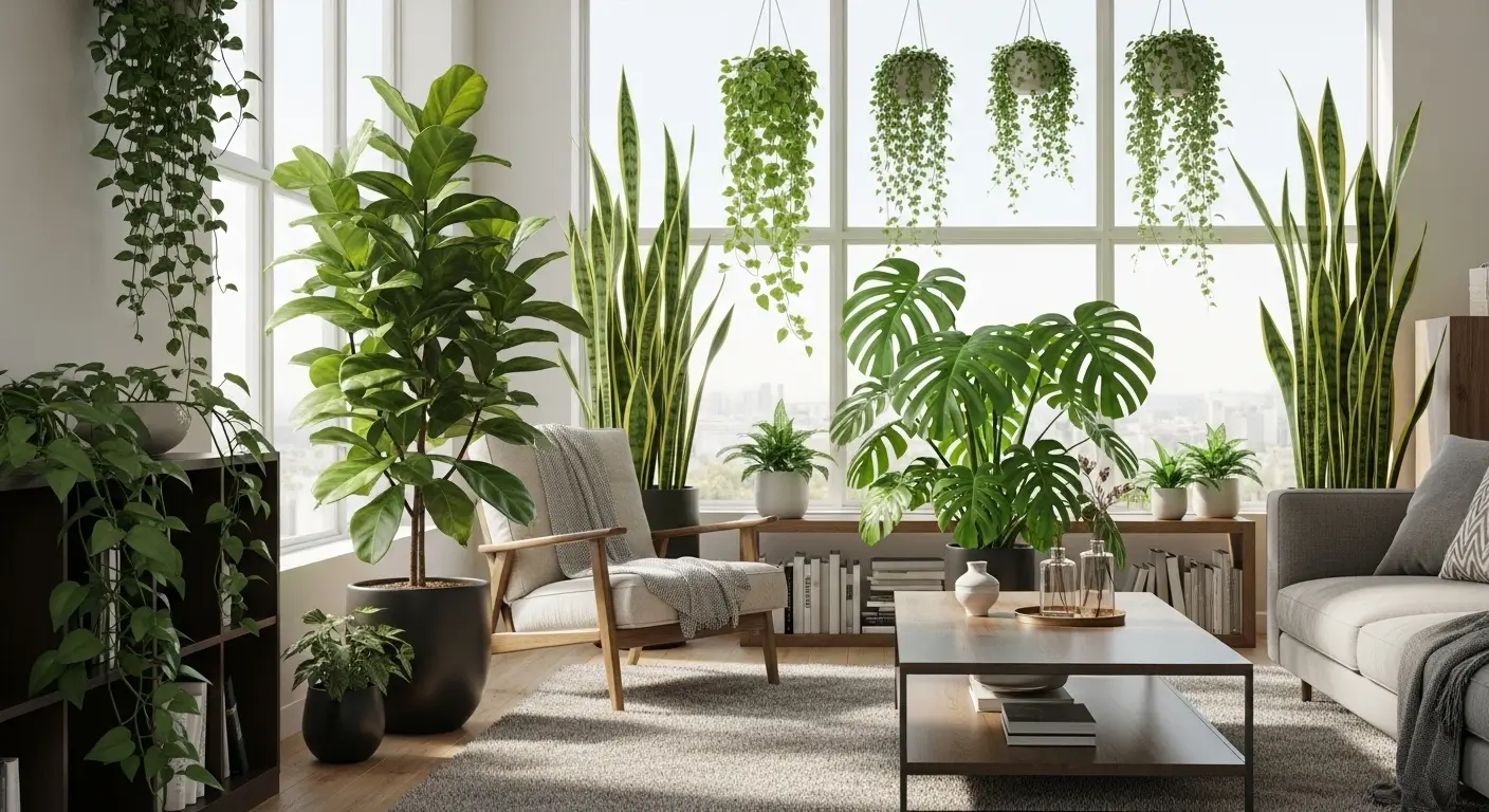 Planta fáceis de cuidar para decoração da sala