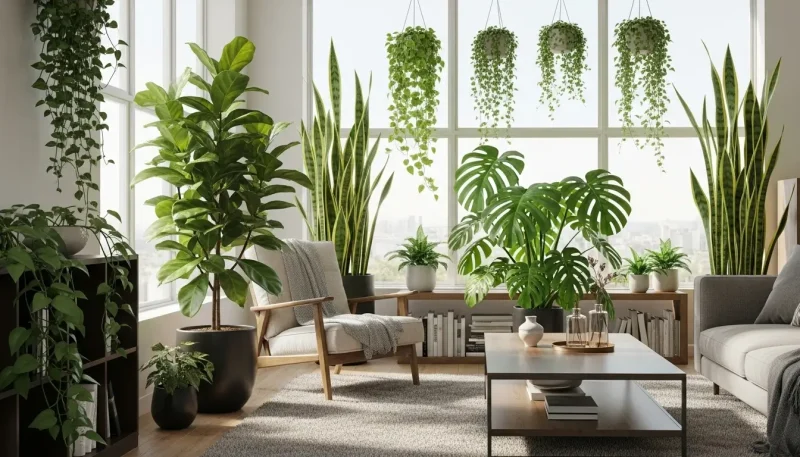 Planta fáceis de cuidar para decoração da sala